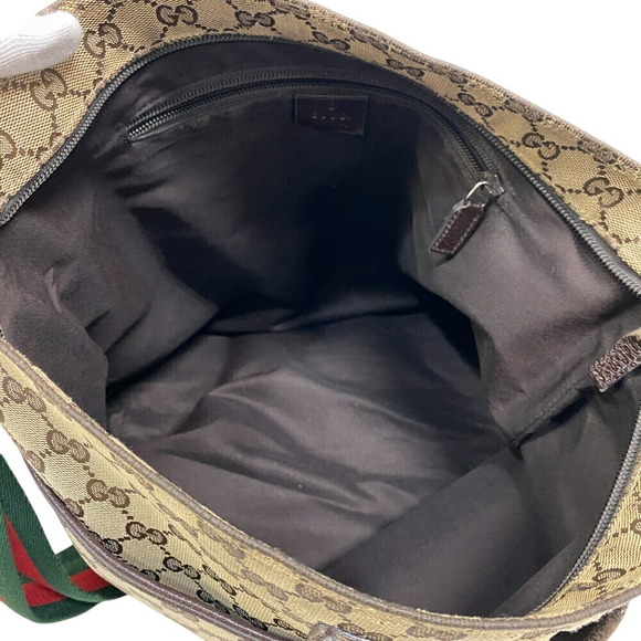 Gucci Sherry Line Web GG Canvas Shoulder Bag Beige - Picture 7 of 11